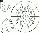 Pypus veut vous aider à résoudre la roue de multiplication par 8. N’oubliez pas que tous ces résultats doivent être des nombres