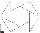 Un anneau hexagonal formé de triangles rectangulaires pour la représentation des couleurs