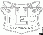 Insigne de Nijmegen Eendracht Combinatie, NEC Nimègue, club de football basé à Nimègue, ville de la province de Gueldre, situé sur les rives de la rivière Waal à l’est des Pays-Bas, près de la frontière avec l’Allemagne