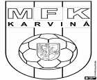 Insigne du MFK Karviná, Městský Fotbalový klub Karviná, club de football situé à Karviná, ville sur les rives de la rivière Olza dans la région de Moravie-Silésie, située à la frontière avec la Pologne, dans l’est de la République tchèque