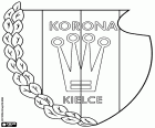 Bouclier de Korona Kielce, Korona Spółka Akcyjna, club de football dont le siège est à Kielce, ville sur les rives du fleuve Silnica dans la voïvodie de Sainte-Croix, dans la zone centrale du sud-est de la Pologne