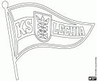 Emblème de KS Lechia Gdańsk, Klub Sportowy Lechia Gdańsk, club de football basé à Gdansk, ville portuaire sur la mer Baltique et la capitale de la voïvodie de Poméranie, dans le nord de la Pologne. Gdansk est célèbre pour le syndicat Solidarité, Solidarnosc en polonais