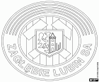 Badge de Zagłębie Lubin Sportowa SA, club de football basé à Lubin, ville de la Voïvodie de Basse-Silésie, dans le sud-ouest de la Pologne