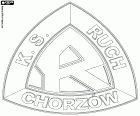 Logo de Ruch Chorzów SA, club de football avec siège à Chorzów, ville située dans la voïvodie de Silésie, dans le sud de la Pologne. Chorzów fait partie de la zone métropolitaine de Silésie, Katowice et autres municipalités