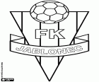 Insigne du FK Jablonec, club de football dont le siège est à Jablonec nad Nisou, ville sur les rives de la rivière Neisse, situé à environ 10 km de Liberec, dans le nord de la région historique de Bohême, dans le nord de la République tchèque