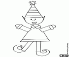 Un bel lutin de Noël dessiné dans un style simple