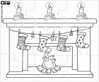 Puzzle d’une belle cheminée décorée pour les fêtes de Noël