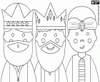 Les visages des trois rois mages de l’Orient : Melchior, Gaspard et Balthazar