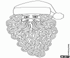 Une représentation artistique de la tête du Père Noël avec ses lunettes et sa barbe longue