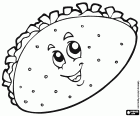 Un taco mexicain avec des légumes et un sourire