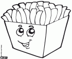 Une portion de frites avec un sourire