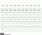 Fiche pédagogique, exercices de calligraphie avec la syllabe DO