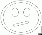 L’émoticône du visage avec une bouche tordue. Smiley est grincheux ou contrarié