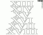 Suite à l’apprentissage du système numérique romain, Voici les numéros 13, 14, 15, 16, 17 et 18