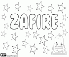 Zafire, nom féminin qui vient de Safira, Sapphira, nom hébreu avec une origine biblique, dérivé du nom d’un minéral semi-précieux, le saphir