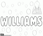 Williams, nom masculin en anglais, variante de William. C’est aussi un prénom anglais