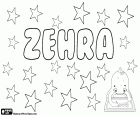 Zehra, nom turc pour fille, dérivé de Zahra, nom d’origine arabe et Perse qui signifie brillant