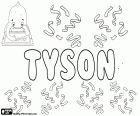 Tyson, nom anglais pour garçon qui vient du même nom anglais avec différentes origines possibles, Tyson, variante de Tayson et Dyson