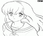 Kagome Higurashi est le second personnage de l’anime manga Inuyasha. Dans ce coloriage le bel et doux visage de Kagome