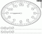 08:45 et 20:45, il est neuf heures moins le quart selon les aiguilles de cette horloge, quinze minutes pour neuf heures du matin ou du soir