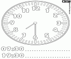 07:30 et 20:30, dans cette fiche pédagogique, nous pouvons apprendre comment indiquer dans une horloge analogique et dans une horloge digitale qui, maintenant, il est sept heures et demie du matin ou du soir