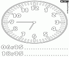 06:45 et 18:45, les aiguilles de cette horloge indiquent qu'il est sept heures moins le quart, quinze minutes à sept heures du matin ou du soir