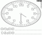 04:30 et 16:30, l’horloge indique qu’il est quatre heures et demie du matin ou d’après-midi