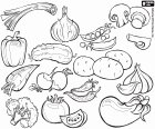 Dans ce Coloriage, vous pouvez trouver une grande variété de légumes délicieux et nutritifs hautement recommandé pour une alimentation correcte