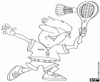 Un joueur de badminton au moment de l’exécution d’un smash