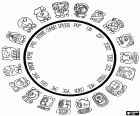 La roue du calendrier civil de l’ancienne civilisation maya. Le calendrier Haab a un total de 365 jours. L’année solaire a été divisée en 18 mois de 20 jours plus les cinq derniers jours de l’année qui ont été le fatidique Uayeb. Les mois Mayas sont Pop, Uo, Zip, Zotz, Tzec, Xul, Yaxkin, Mol, Chen, Yax, Zac, Ceh, Mac, Kankin, Muwan, Pax, Kayab, Cumkú et le final Uayeb.