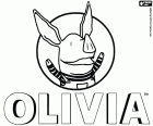 Le logo d’Olivia avec le visage heureux du petit cochon, le personnage principal créé par Ian Falconer