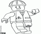 Emmet avec son casque de travail, un travailleur de la construction du film Lego