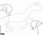 Pypus peut dessiner simultanément avec touts les huit bras, nous pourrions dire que Pypus est ambidextre. Pypus a dessiné un cheval avec un style très simple