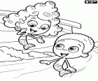 Deux des Bubble Guppies, Deema et Goby à parler de vivacité