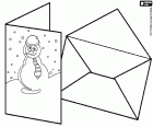L’envoi postal de cartes de voeux pour les fêtes de Noël ont été une tradition dans de nombreux pays du monde depuis de nombreuses années. Les designs des cartes sont variées, allant des thèmes chrétiens aux motifs abstraits décoratifs, en passant par ceux d’inspiration hivernale comme celui-ci avec un bonhomme de neige