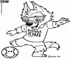 Ce loup de footballeur est appelé Zabivaka, la mascotte officielle de la Coupe du monde 2018 en Russie