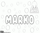 Marko, nom masculin d’origine latine, prénom dans différentes langues comme ukrainien, serbe, croate, slovène, bulgare, macédonien, finnois et Basque
