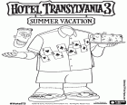 Frank est heureux pendant ses vacances avec sa chemise inspirée au Poker, une scène du nouveau film Hôtel Transylvanie 3: Des vacances monstrueuses