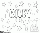 Riley est un nom utilisé en anglais pour garçon et fille. Riley a deux origines, le même nom de famille Anglo-Saxon et une variante du nom de famille irlandais Reilly, qui vient du nom Raghailleach