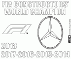 Cinquième titre consécutif de championnat du monde de constructeurs de Formule 1 FIA 2018. Mercedes est le seul champion à partir de 2014