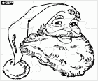 Casse-tête avec le visage du Père Noël heureux avec son chapeau et sa longue barbe blanche
