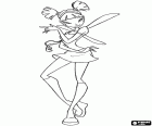 Une pose artistique de la fée Musa dans les aventures du Winx Club