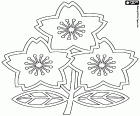 Logo avec trois cerisiers en fleurs, le symbole de l'équipe nationale de rugby du Japon qui a le surnom The Brave Blossoms, les fleurs courageuses