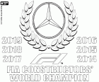 Champions du monde ! Pour la sixième fois consécutive ! L'équipe Mercedes a remporté un nouveau titre mondial de constructeurs en 2019. Mercedes a remporté tous les championnats depuis 2014