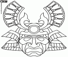 Un masque spectaculaire d’un guerrier samouraï, un exemple de culture japonaise traditionnelle
