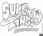 Logo des SuperZings ou SuperThings, collection de petits jouets de collection. Les petits personnages en plastique sont des objets de tous les jours transformés en héros et méchants, les rivaux de Kaboom
