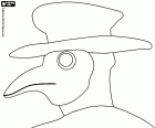Le médecin de la peste noire avec son masque caractéristique sous la forme d’un long bec d’oiseau. Le masque du médecin de peste