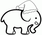 Un éléphant élégant avec un grand chapeau de Santa