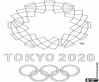 Un dessin à colorier avec le logo officiel des Jeux Olympiques d'été de Tokyo 2020. En raison de la pandémie de coronavirus Covid-19, les Jeux olympiques de Tokyo 2020 ont été reportés et se sont finalement tenus dans la capitale japonaise du 23 juillet au 8 août 2021.