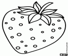 Une fraise pour pouvoir colorer. Les fraises sont les fruits de plantes du même nom. Il existe de nombreuses variétés de fraises cultivées. Le nom scientifique du genre est Fragaria